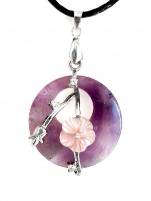 Подвеска из аметиста с перламутром