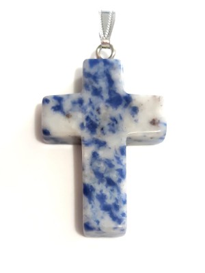 Подвеска крупный крестик из содалита