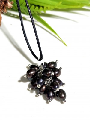 Подвеска посеребренная с черным жемчугом