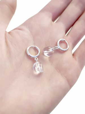 Серьги с горным хрусталем (синтетическим)