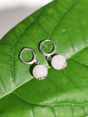 Серьги с розовым кварцем