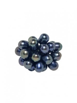Кольцо с темно-синим жемчугом