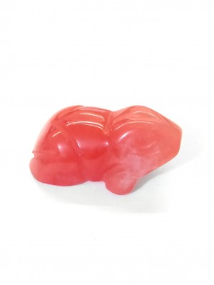 Лягушка из черри-кварца (имитация халцедона)