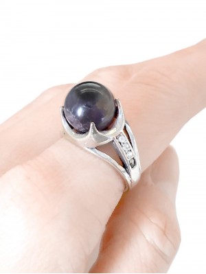Кольцо посеребренное с аметистом
