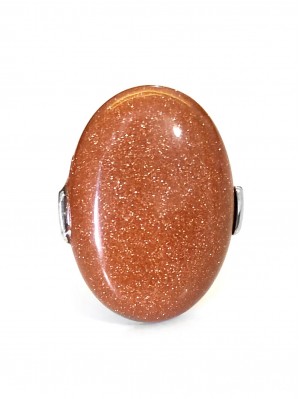 Кольцо с синтетическим авантюрином Золотой песок