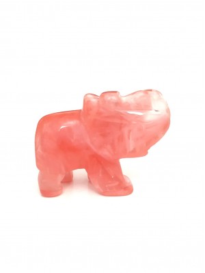 Слон из халцедона черри-кварца (имитация халцедона)