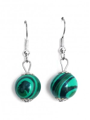 Серьги с малахитом (синтетическим)