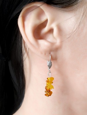 Серьги с янтарем