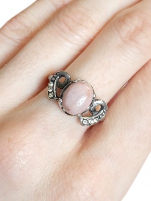 Кольцо посеребренное с родонитом