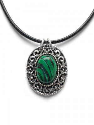 Подвеска с малахитом (синтетическим)