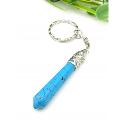 Брелок маятник из говлита (стилизация под бирюзу)