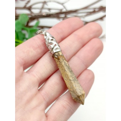 Брелок маятник из пейзажной яшмы