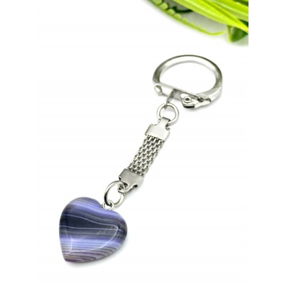 Брелок сердечко из фиолетового агата