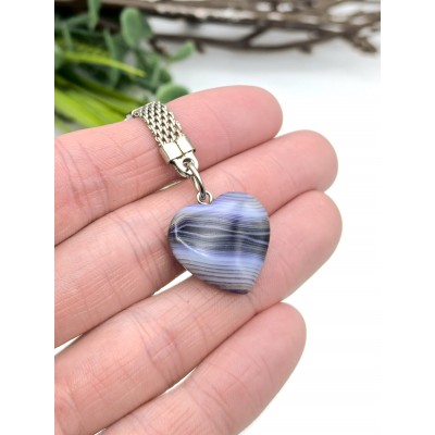 Брелок сердечко из фиолетового агата