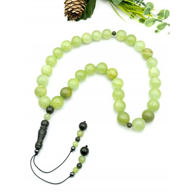 Чётки из оникса с гематитом и змеевиком