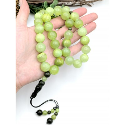 Чётки из оникса с гематитом и змеевиком