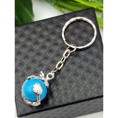 Брелок Дракон с говлитом (стилизация под бирюзу)