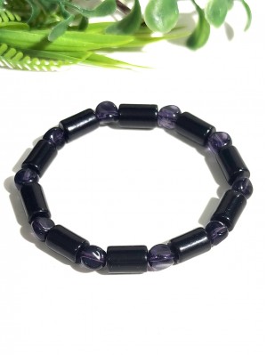 Браслет из агата и аметиста (синтетического)