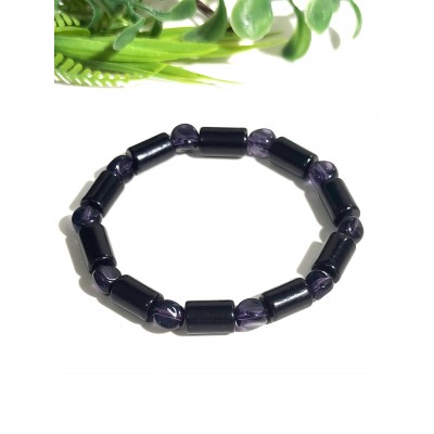 Браслет из агата и аметиста (синтетического)