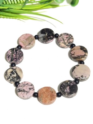 Браслет из родонита и матового агата