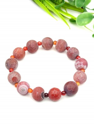 Браслет из агата "Вены дракона" и сердолика