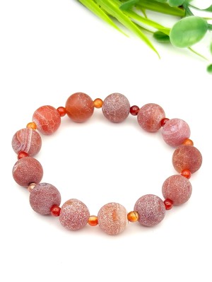 Браслет из агата "Вены дракона" и сердолика