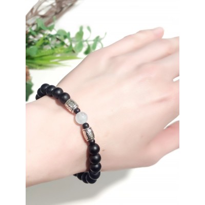 Браслет из аквамарина и агата