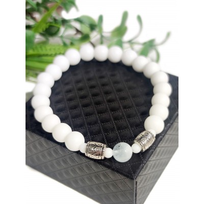 Браслет из аквамарина и агата