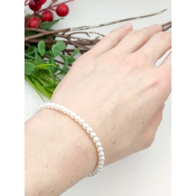 Браслет из белого перламутра (синтетического)