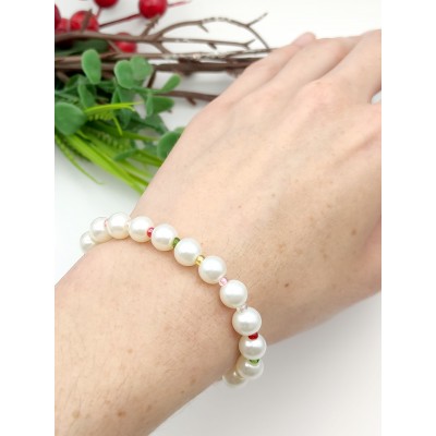 Браслет из белого перламутра (синтетического)