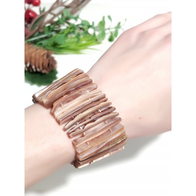 Браслет из бежевого перламутра