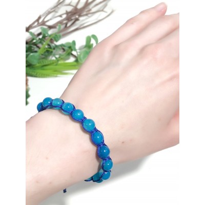 Браслет шамбала с голубым агатом