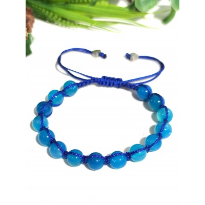 Браслет шамбала с голубым агатом