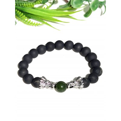 Браслет из элитного шунгита и нефрита