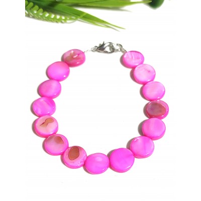 Браслет из розового перламутра