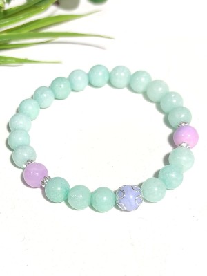 Браслет из мятного, розового и лавандового кварца
