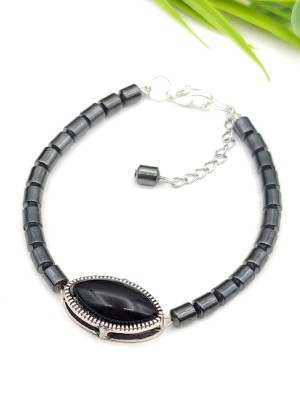 Браслет из гематита и агата