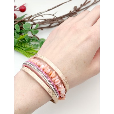 Браслет с розовым перламутром