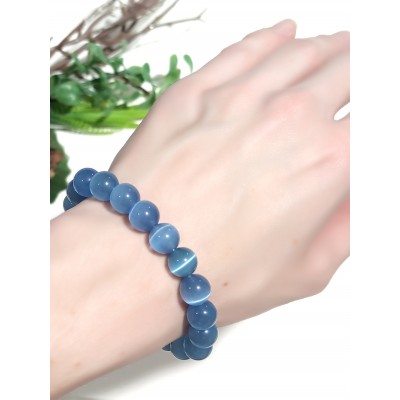 Браслет из голубого кошачьего глаза (синтетического)