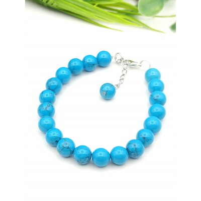 Браслет из говлита (стилизация под бирюзу)