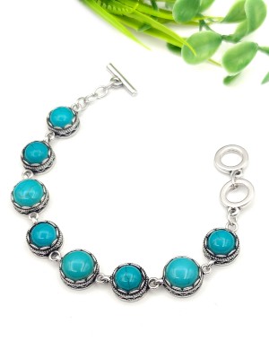 Браслет с говлитом (стилизация под бирюзу)