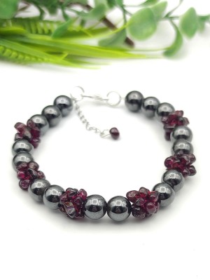 Браслет из граната и гематита