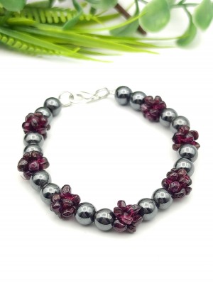 Браслет из граната и гематита