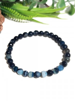 Браслет из гранёного синего ботсванского агата