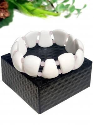 Браслет из агата и розового кварца