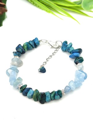Браслет из хризоколлы и аквамарина