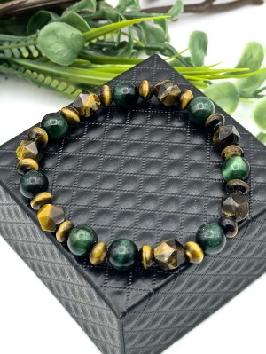 Браслет из коричневого и зеленого тигрового глаза Браслет из коричневого и зеленого тигрового глаза