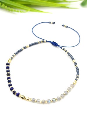 Браслет шамбала из лабрадора и лазурита