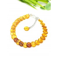 Браслет из медового и коньячного янтаря