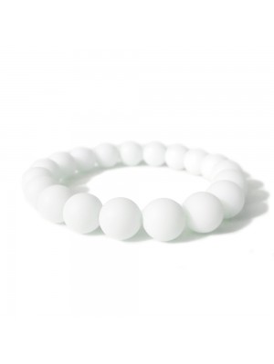 Браслет из матового белого агата